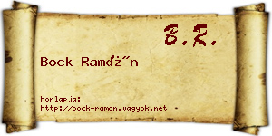 Bock Ramón névjegykártya